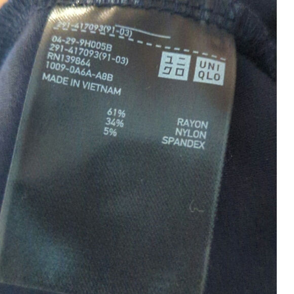 Uniqlo Women's Solid 3/4 Sleeve Mini Dress Navy Blue  Medium NWT Preppy Academia - Picture 6 of 9